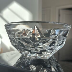 TIFFANY & CO CLEAR CRYSTAL 6” ROUND BOWL DOUBLE STAR ETCHED. Made in Germany